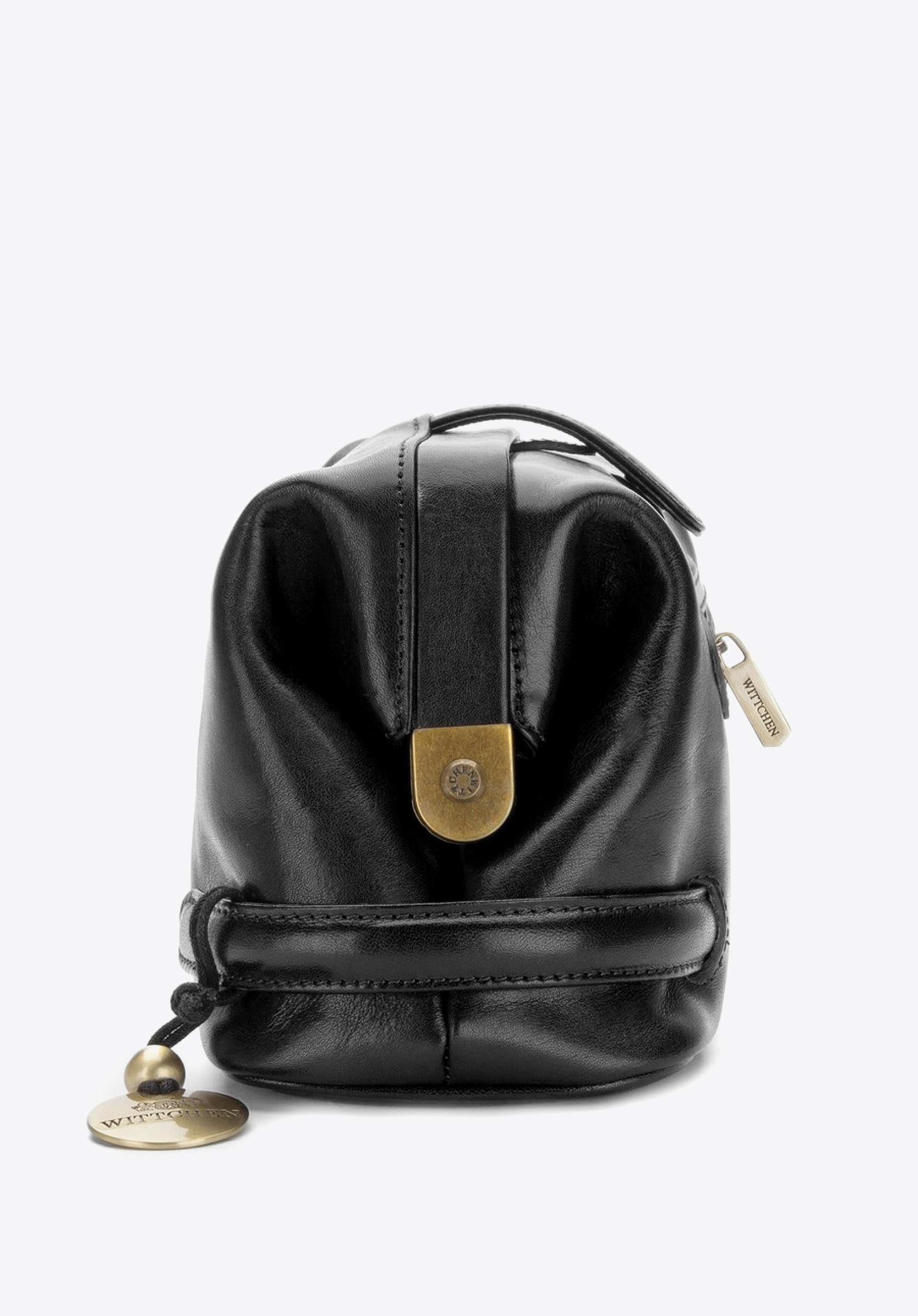 Kosmetiktasche aus Leder, schwarz, 10-3-229-1, Bild 1