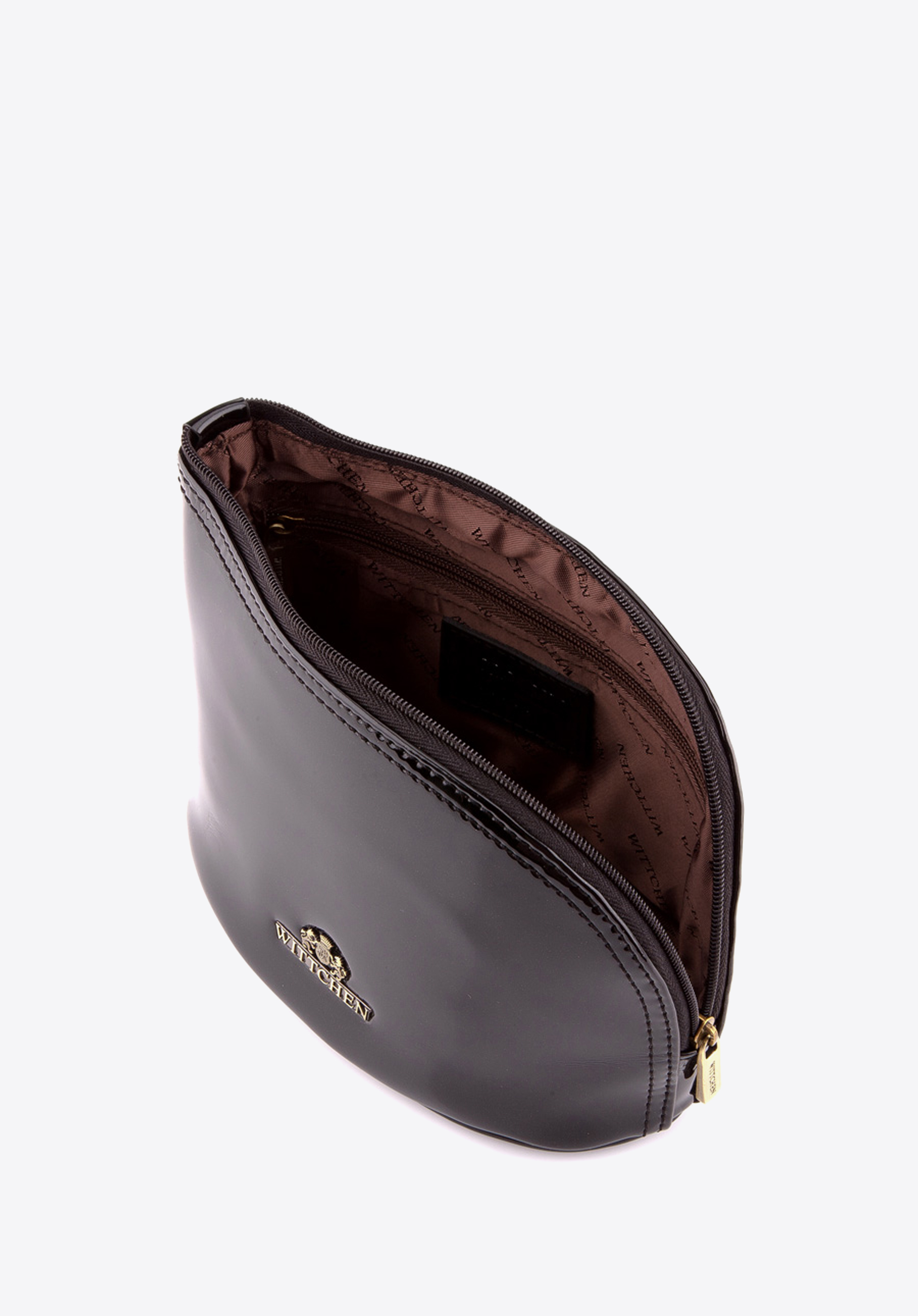 Kosmetiktasche aus lackiertem Leder, schwarz, 25-3-275-1, Bild 1