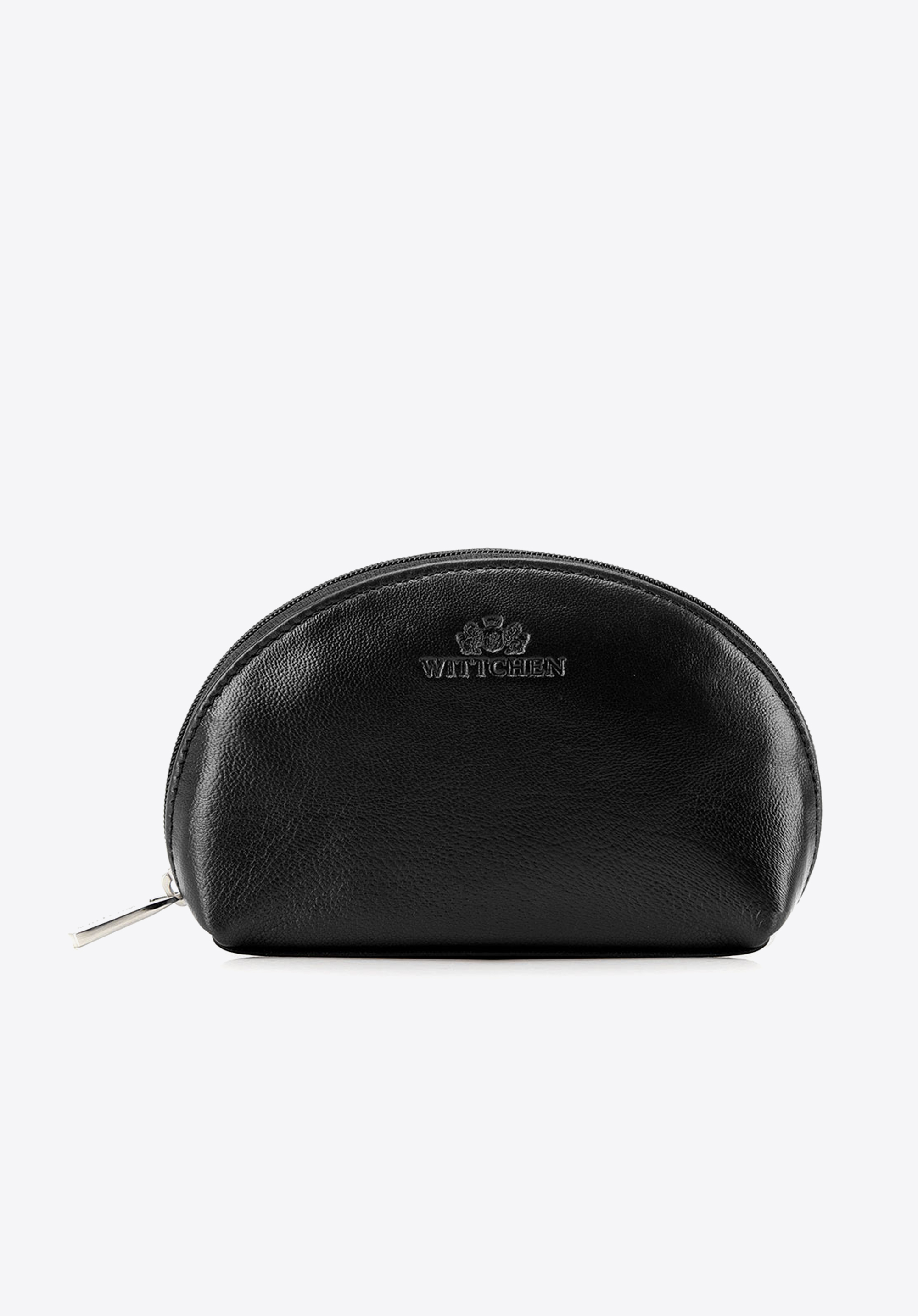 KOSMETIKTASCHE AUS LEDER IN HALBRUNDER FORM, schwarz, 26-2-441-1, Bild 1