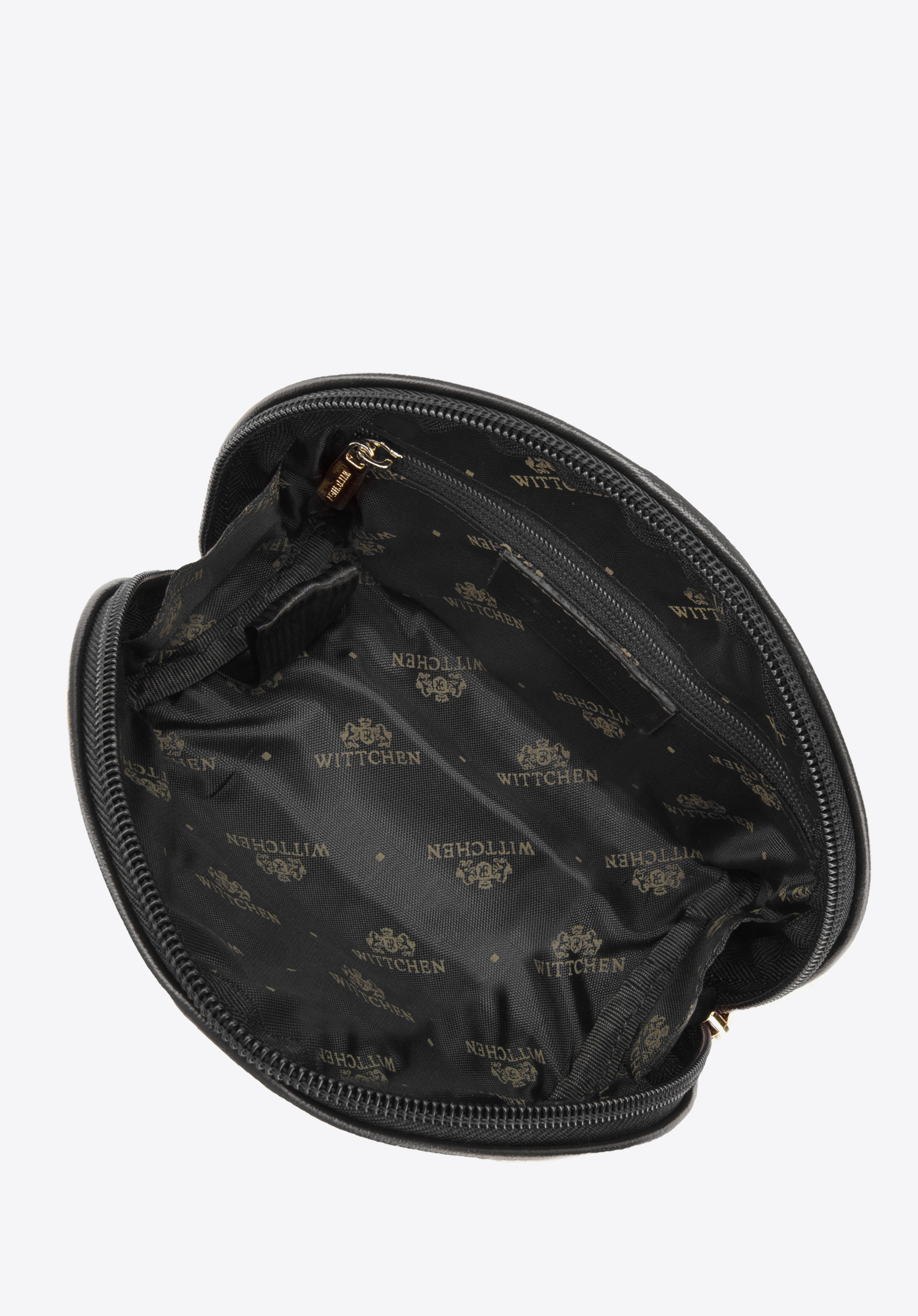 Kosmetiktasche aus Leder in Kroko-Optik