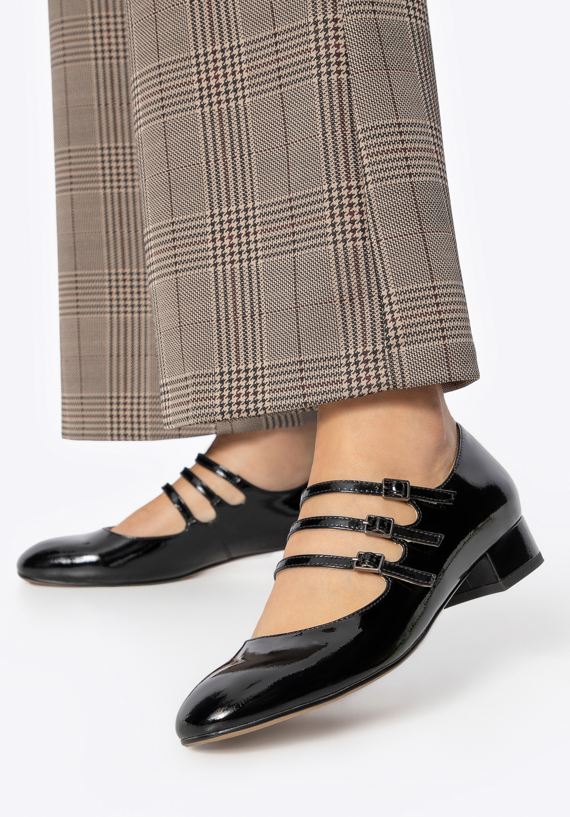 Lackpumps mit drei Riemen, schwarz, 101-D-958-1-35, Bild 1