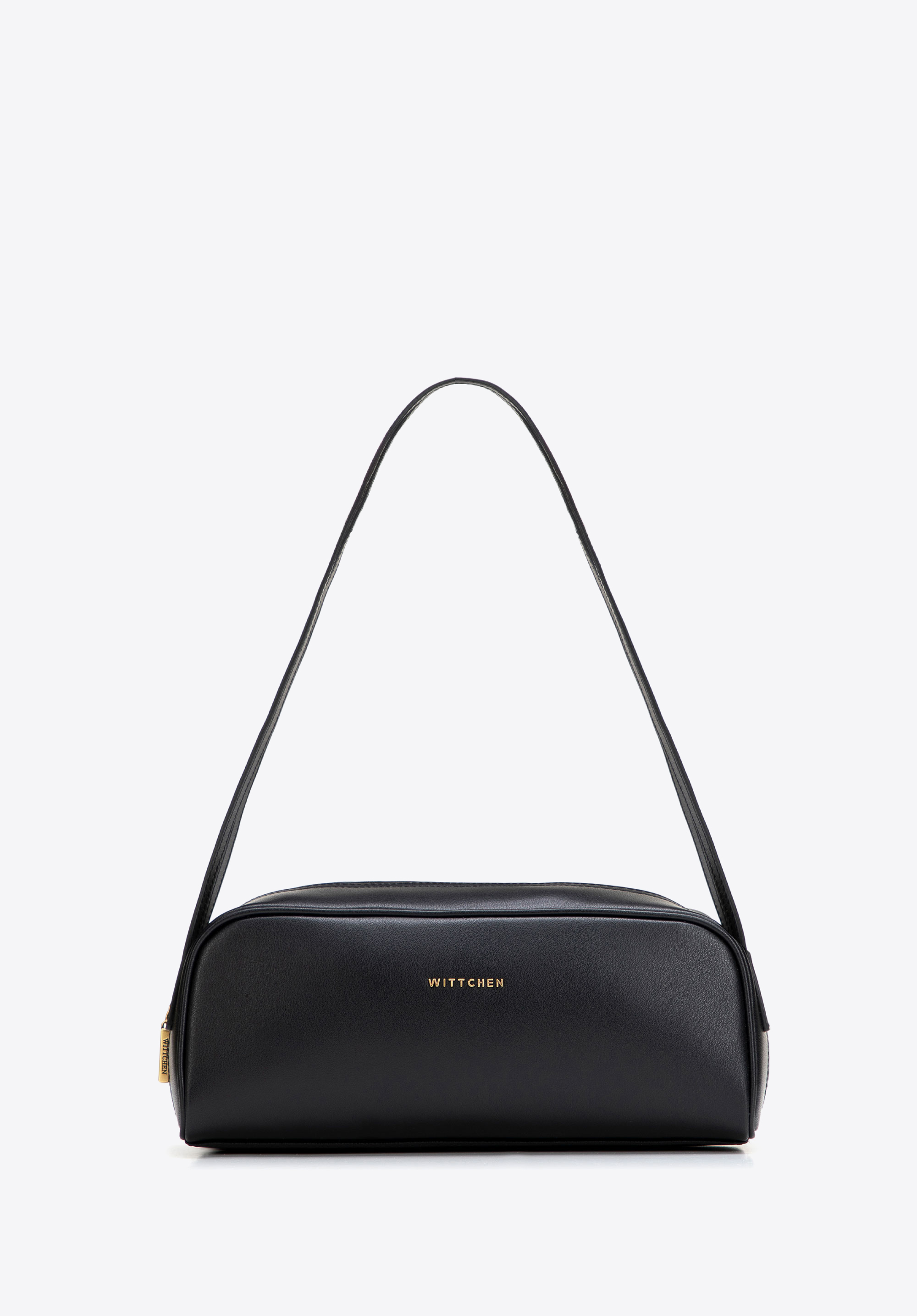 Längliche Baguette-Tasche aus Leder, schwarz, 102-4E-600-1, Bild 1