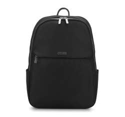 Laptop-Rucksack für Damen bis 13/14 Zoll mit silbernem Reißverschluss, schwarz, 94-3P-204-1D, Bild 1