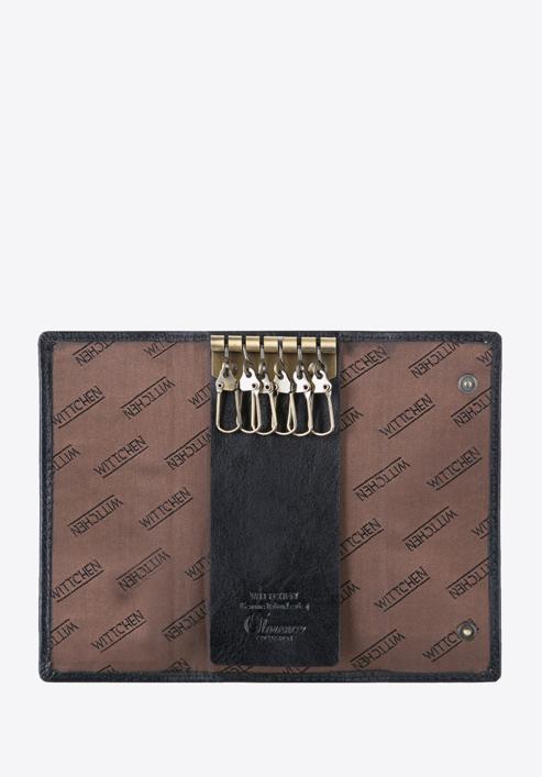 Leder-Schlüsseletui mit Karabinerhaken, schwarz, 14-2-013-L11, Bild 2