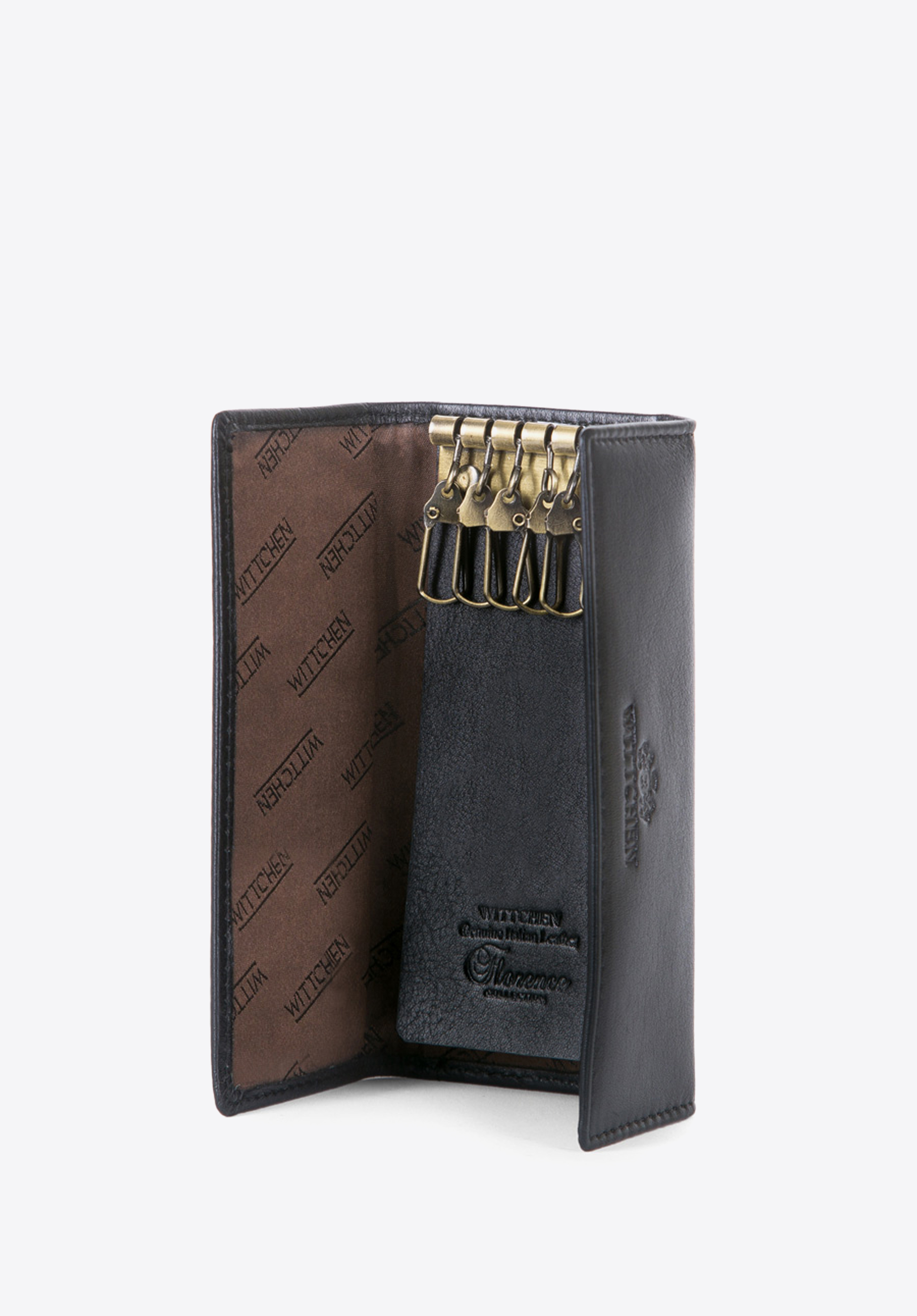 Leder-Schlüsseletui mit Karabinerhaken