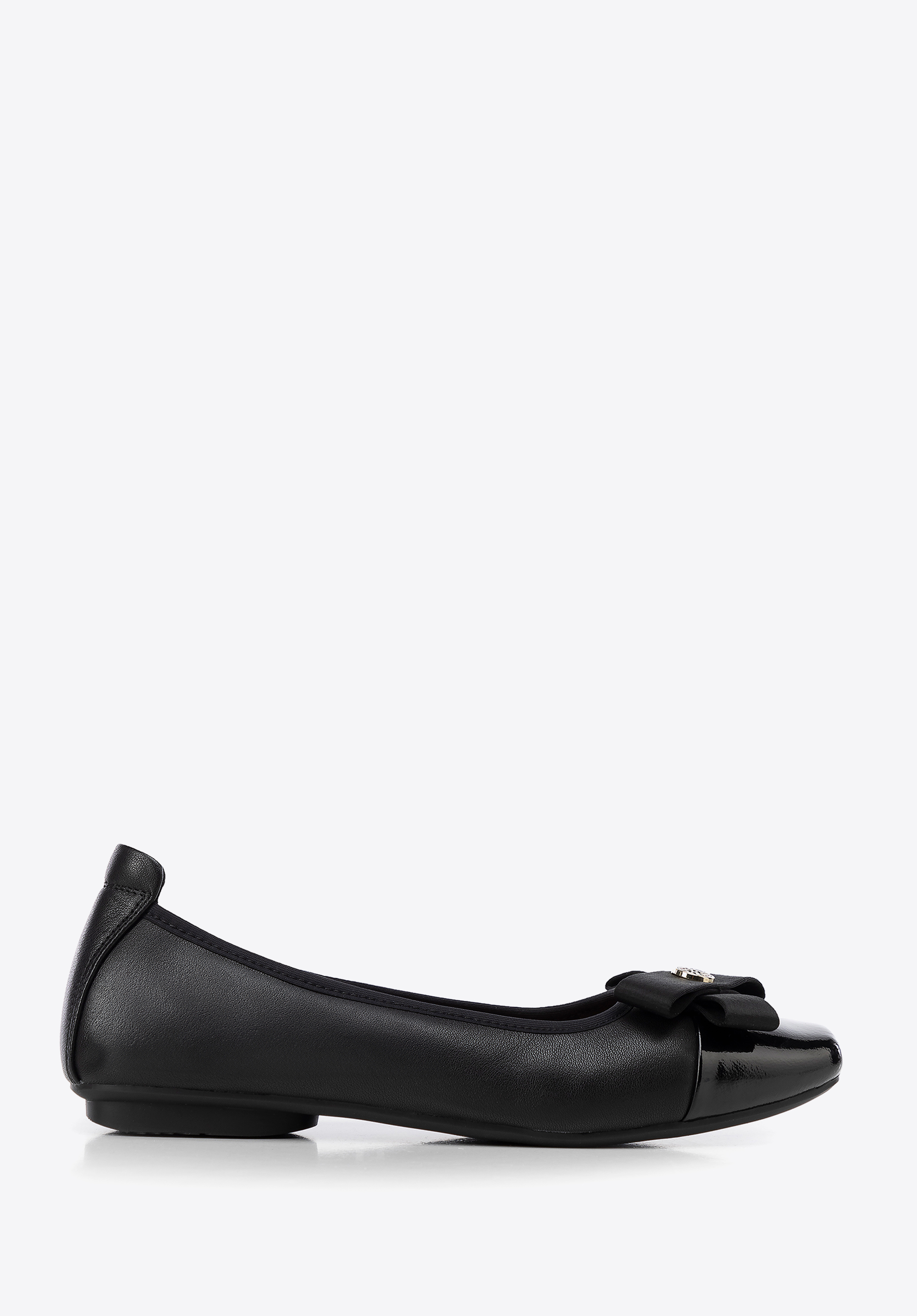 Lederballerinas mit dekorativer Schleife, schwarz, 100-D-955-1-38, Bild 1