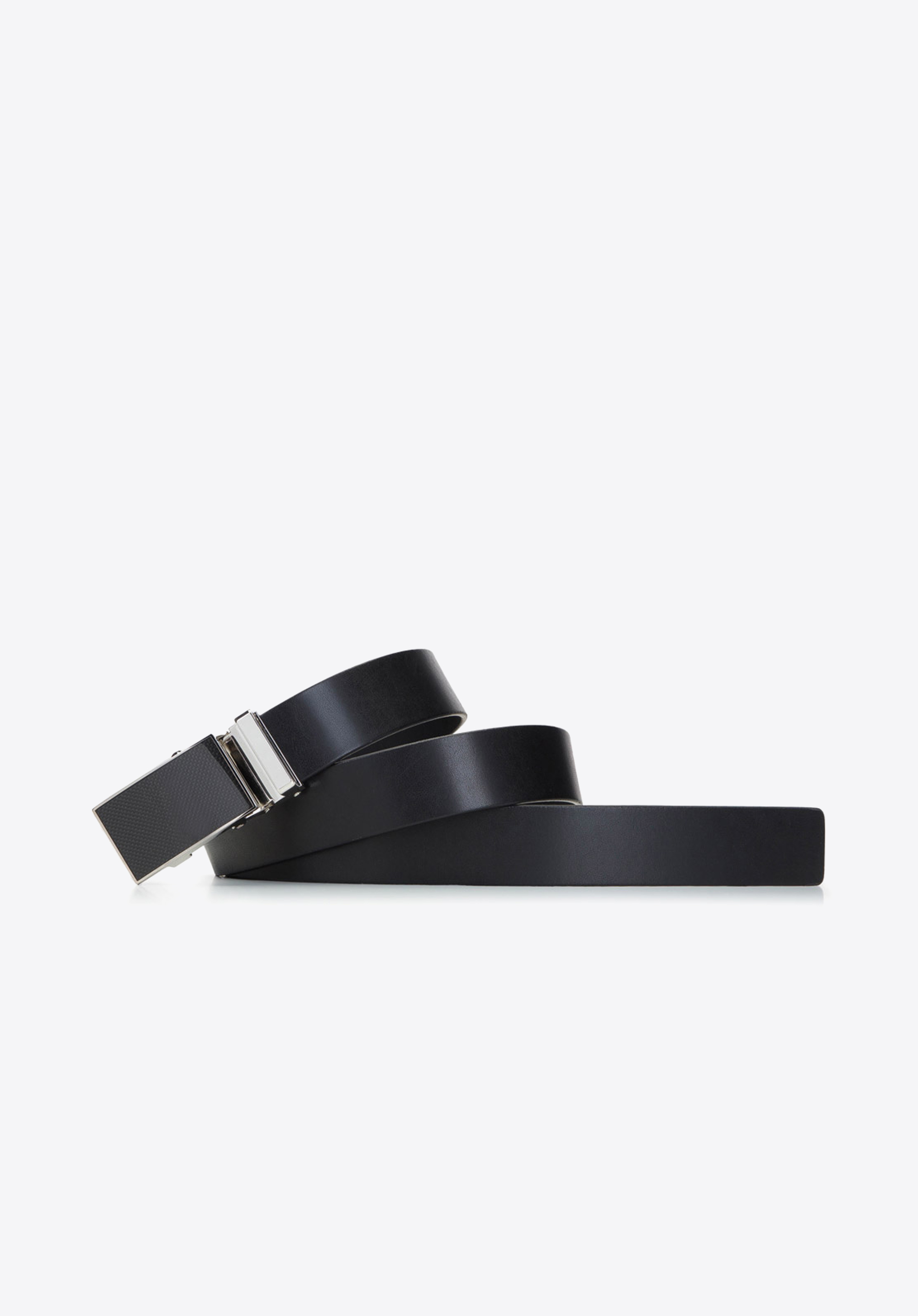 LEDERGÜRTEL FÜR HERREN MIT AUTOMATIK-SCHLIESSE, schwarz, 92-8M-353-1-12, Bild 1