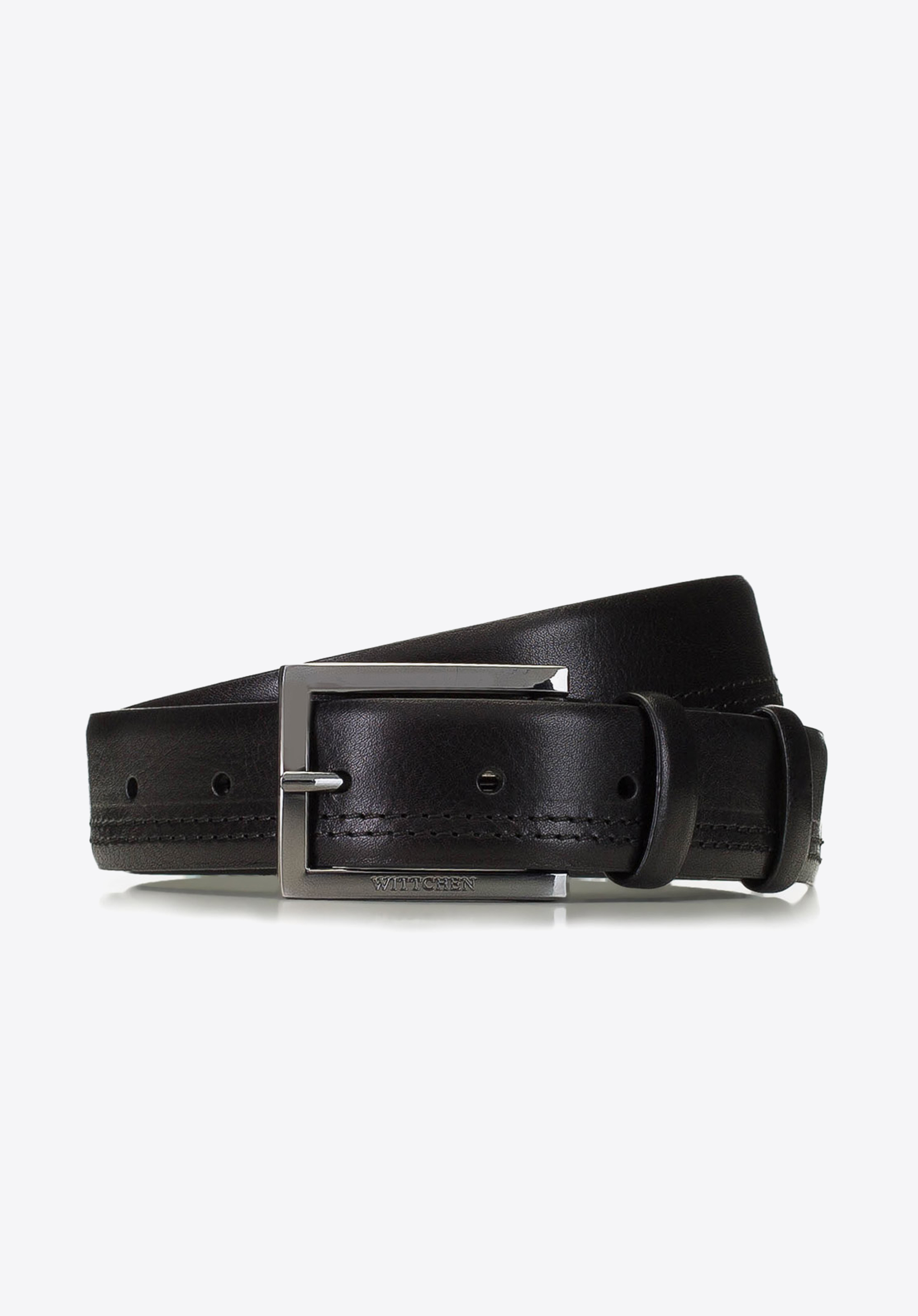 LEDERGÜRTEL MIT NÄHTEN, schwarz, 91-8M-326-1-12, Bild 1