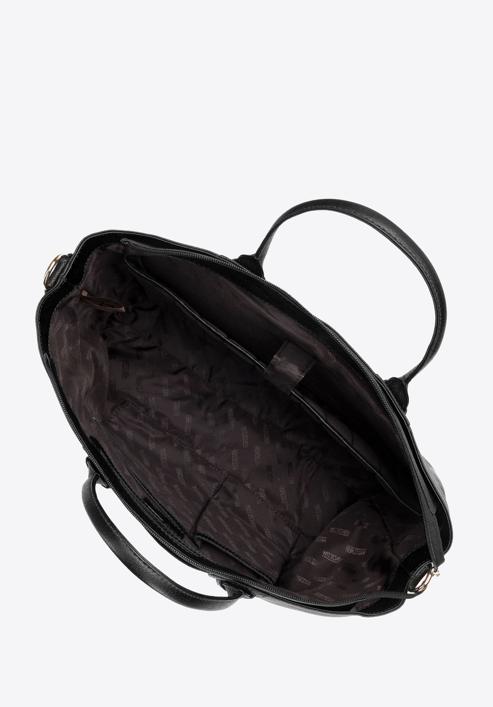 Lederköfferchen mit Seitentasche, schwarz, 95-4E-020-N, Bild 3