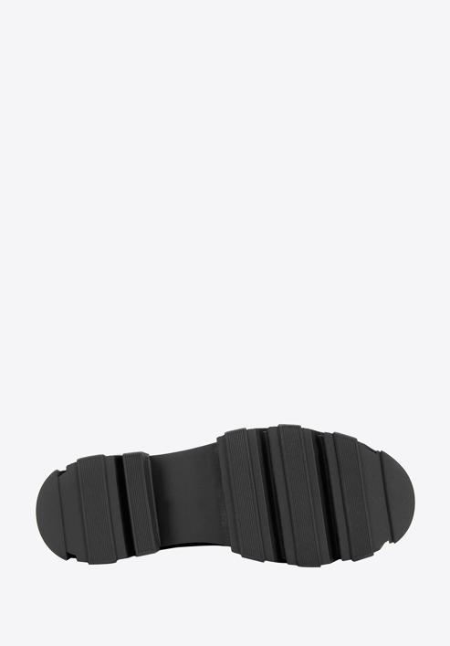 Lederstiefel für Damen auf dicker Sohle mit Reißverschluss, schwarz, 97-D-857-Z-35, Bild 5