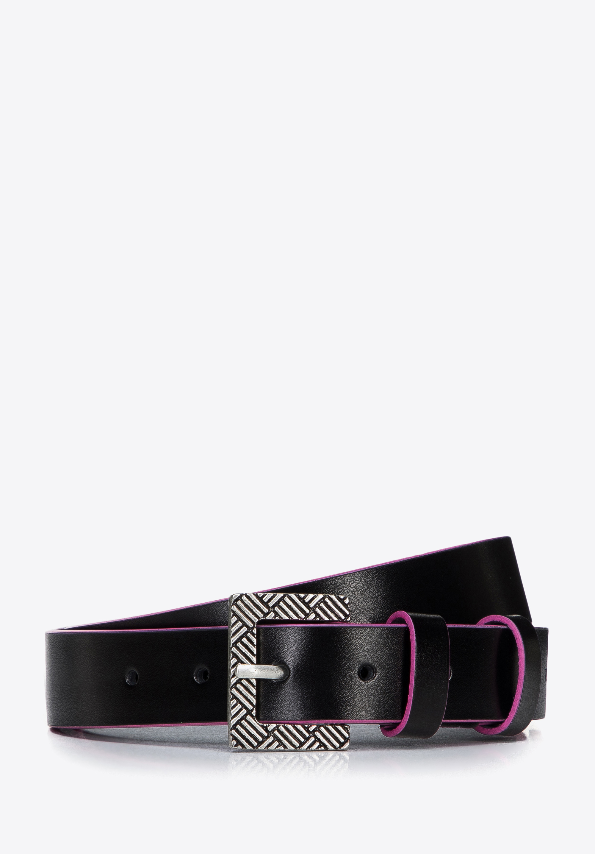 Ledergürtel für Damen, schwarz-lila, 97-8D-923-1-M, Bild 1