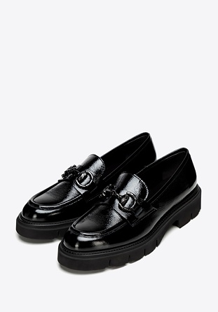 Loafer aus Lackleder mit Gebiss, schwarz, 101-D-104-1-37, Bild 1