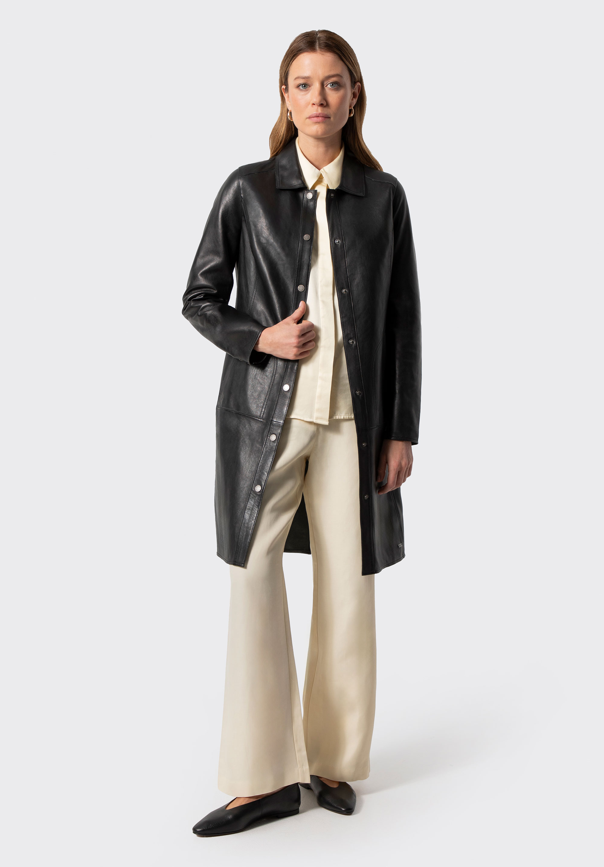 Mantel aus natürlichem Schafsleder, schwarz, 102-09-403-1-S, Bild 1