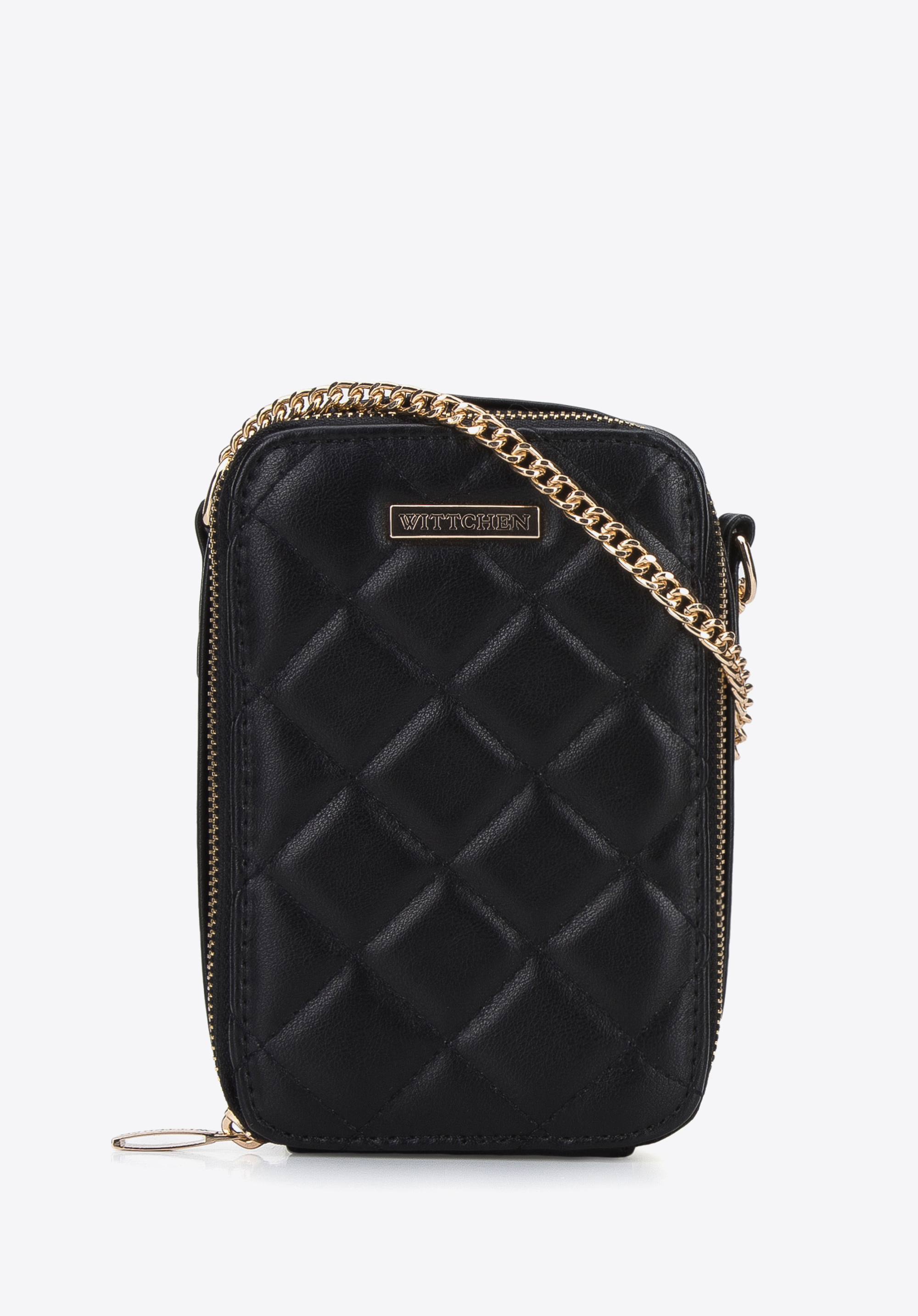 Mini-Damenhandtasche aus gestepptem Kunstleder an einer Kette