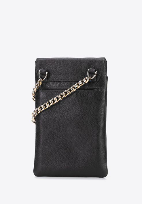 Mini-Tasche aus Leder mit  Kette, schwarz, 29-2E-001-V, Bild 2