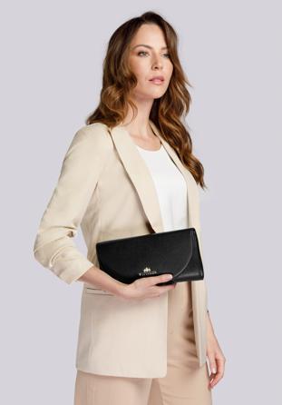 Minimalistische Clutch aus Leder, schwarz, 92-4E-659-1, Bild 1