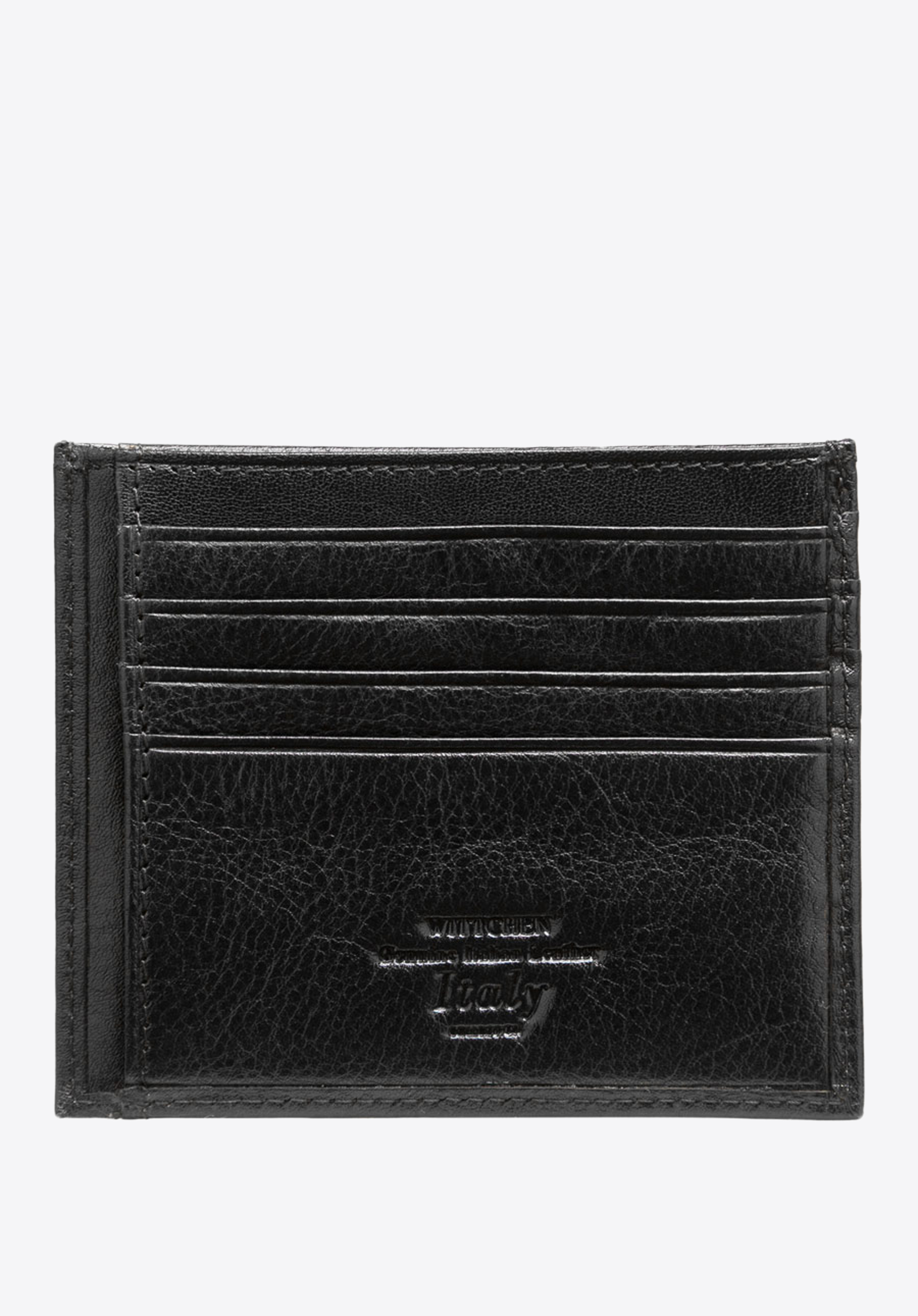 Minimalistisches Kartenetui aus Leder, schwarz, 21-2-030-1, Bild 1