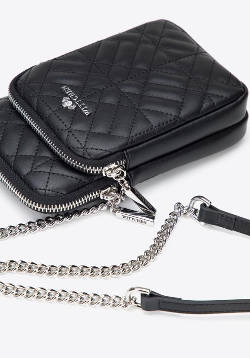 Minitasche aus Leder mit Vordertasche, schwarz, 95-2E-664-6, Bild 4