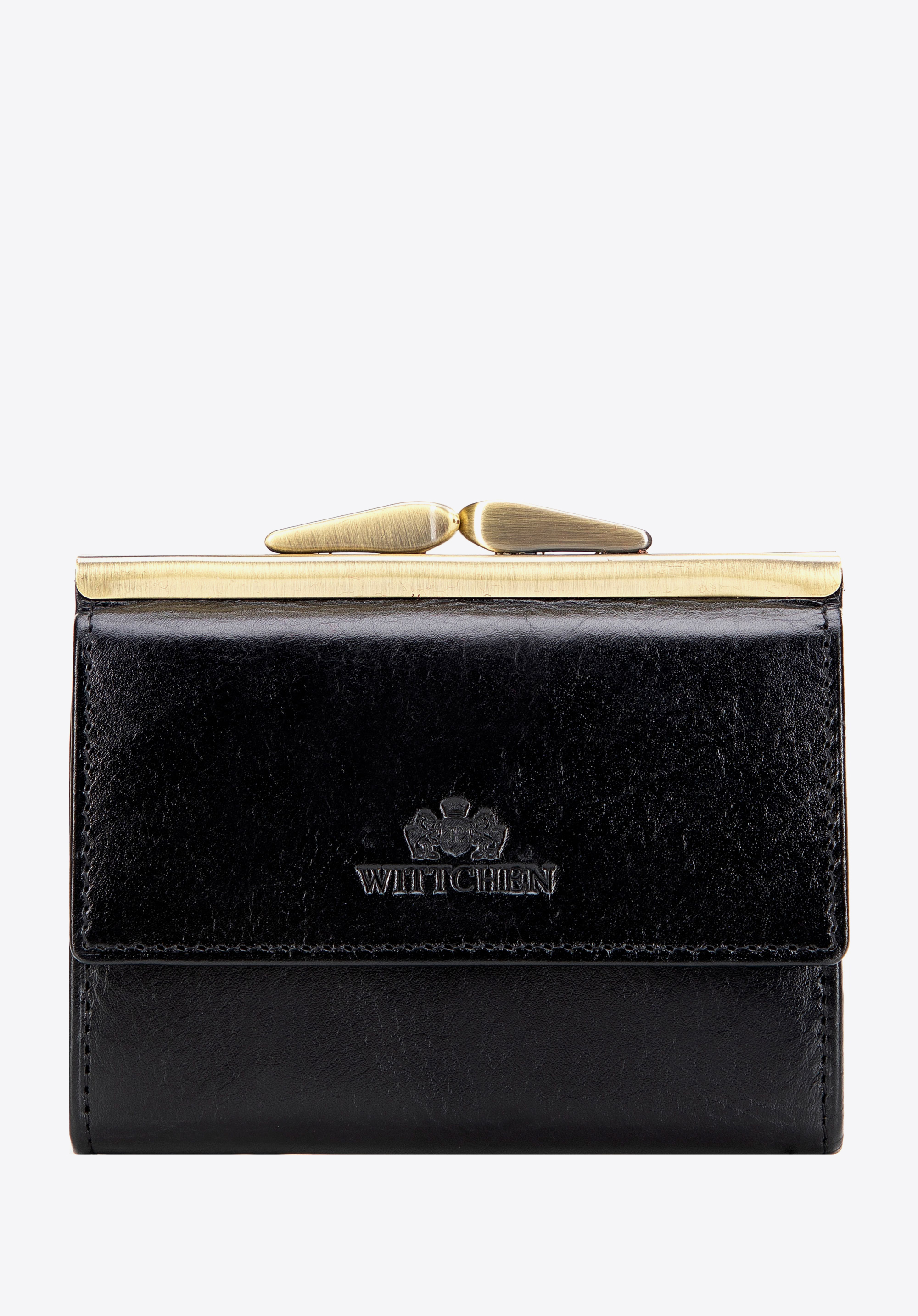 Mittelgroße Damenbrieftasche aus Leder, schwarz, 21-1-059-L10, Bild 1