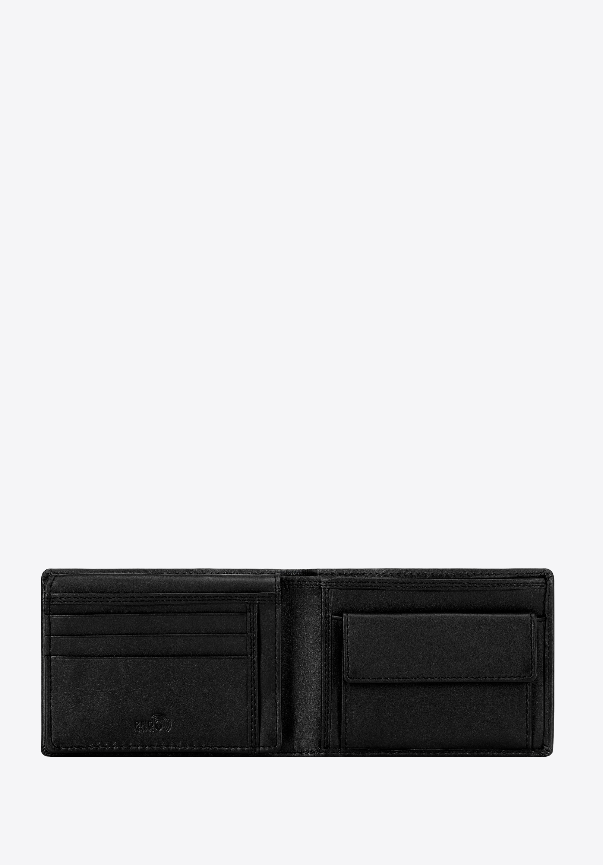 Mittelgroße Herrenbrieftasche aus Leder, schwarz, 14-1-642-L1E, Bild 1