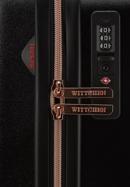 Mittelgroßer Koffer aus Polycarbonat mit roségoldenem Reißverschluss, schwarz, 56-3P-132-10, Bild 9