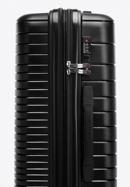 Großer Koffer aus Polypropylen mit glänzenden Riemen, schwarz, 56-3T-163-89, Bild 7