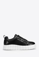 Mode-Plateau-Sneaker aus Leder für Damen, schwarz, 97-D-951-4-37, Bild 1