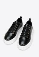 Mode-Plateau-Sneaker aus Leder für Damen, schwarz, 97-D-951-4-37, Bild 2