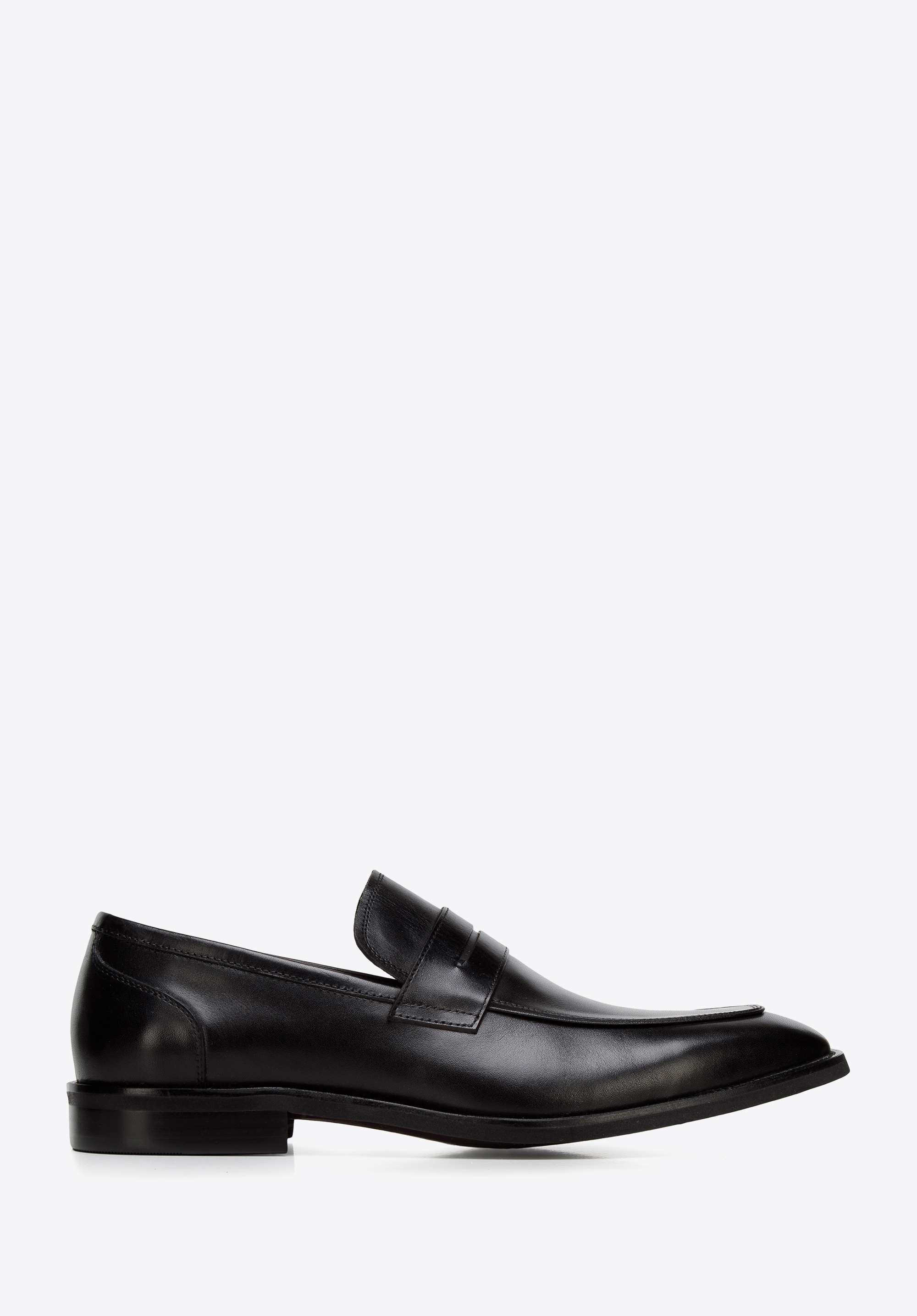 Mokassins aus Leder mit quadratischer Schuhspitze, schwarz, 94-M-505-1-44, Bild 1