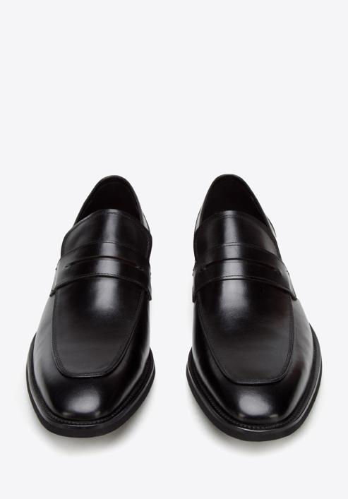 Mokassins aus Leder mit quadratischer Schuhspitze, schwarz, 94-M-505-5-44, Bild 3