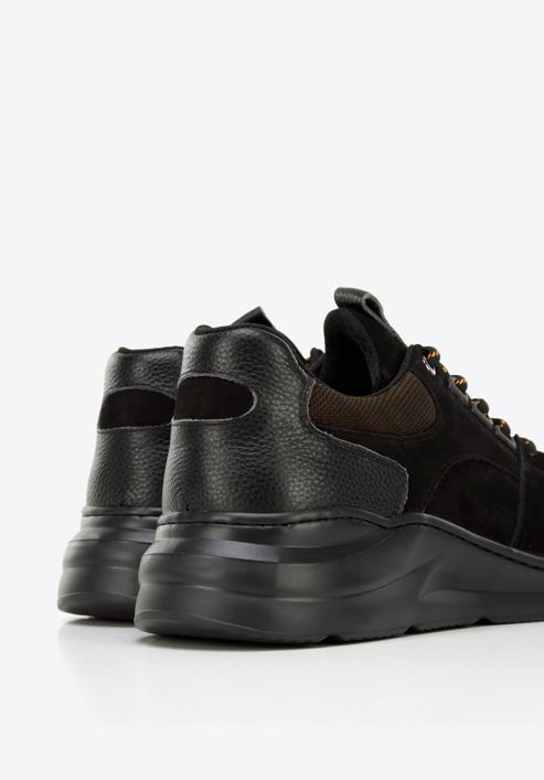 Nubuk-Sneaker für Herren, schwarz, 96-M-951-4-44, Bild 8