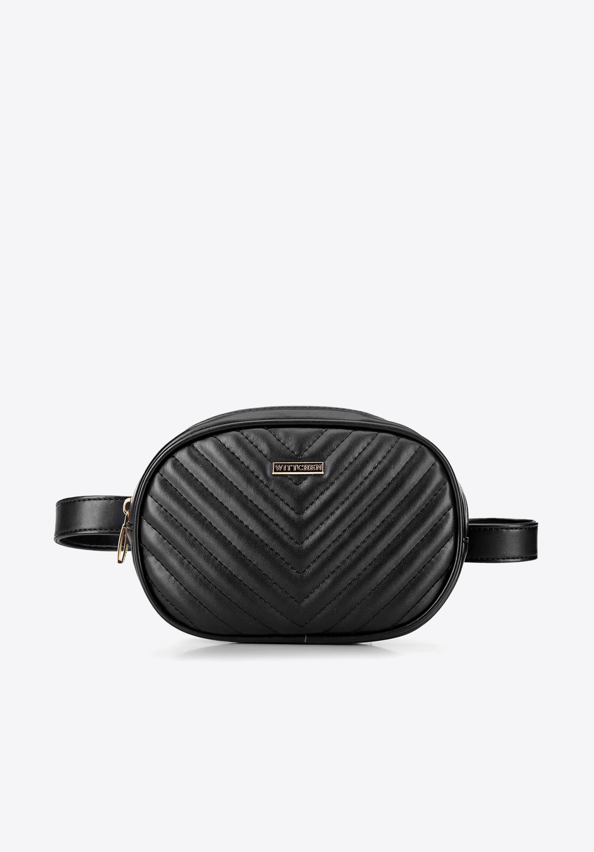 OVALE GÜRTELTASCHE MIT STEPPUNG, schwarz, 92-4Y-574-1, Bild 1
