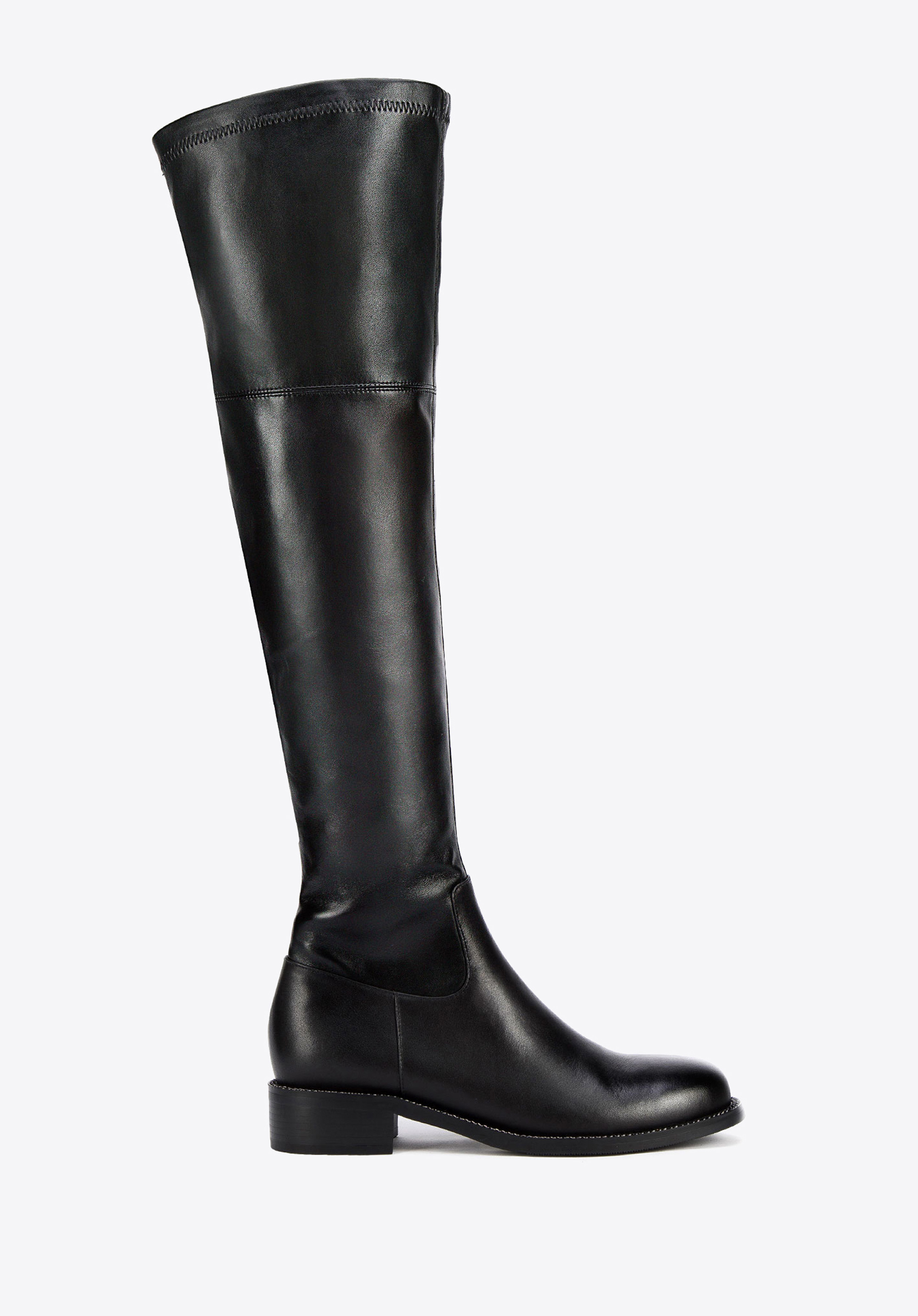 Overknee-Stiefel aus Leder für Damen, schwarz, 95-D-514-1-35, Bild 1