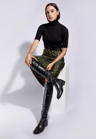 Overknee-Stiefel aus Leder für Damen, schwarz, 95-D-514-1-38, Bild 1