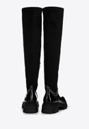 Overknee-Stiefel für Damen aus Lackleder mit Kette, schwarz, 97-D-502-1L-37, Bild 4