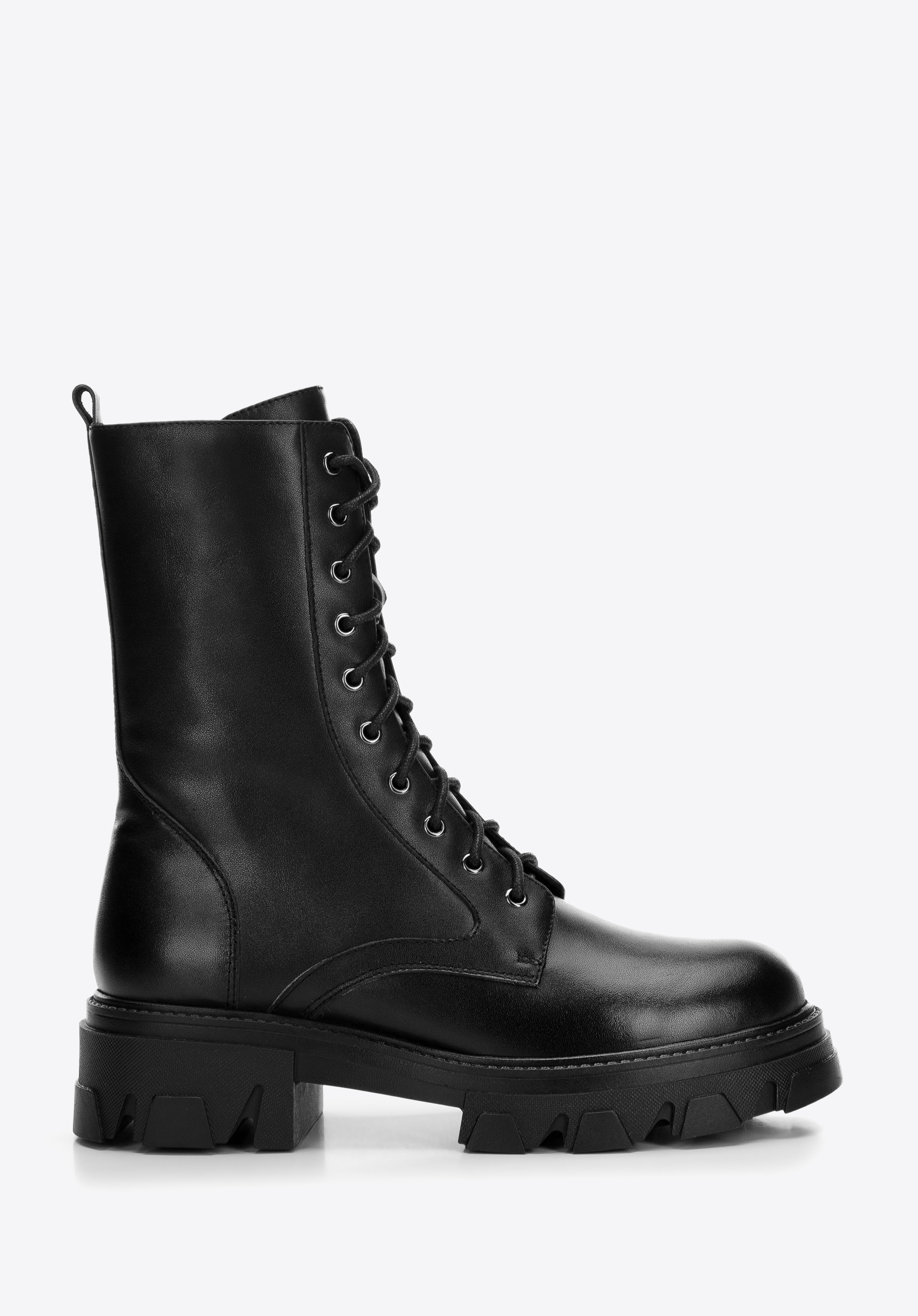 Damen-Lederschuhe mit dickem Plateau, schwarz, 97-D-526-1-37, Bild 1
