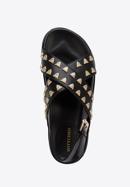 Plateau-Sandaletten aus Leder mit dekorativen Nieten, schwarz, 96-D-515-1-37, Bild 4