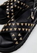 Plateau-Sandaletten aus Leder mit dekorativen Nieten, schwarz, 96-D-515-1-38, Bild 7