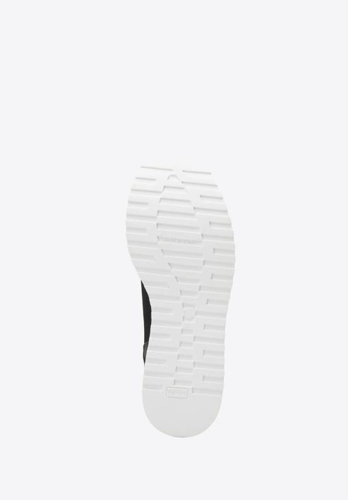 Plateau-Sneakers für Damen aus elastischem Stoff mit Verzierung, schwarz, 95-D-655-1-39, Bild 6