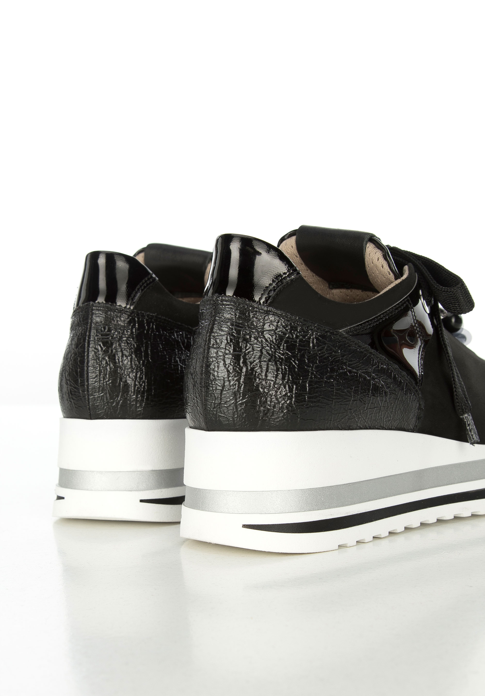 Plateau sneaker shop schwarz leder