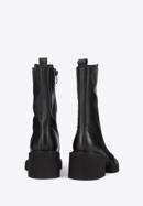 Plateau-Stiefeletten aus Leder mit Reißverschluss, schwarz, 95-D-500-1-40, Bild 4