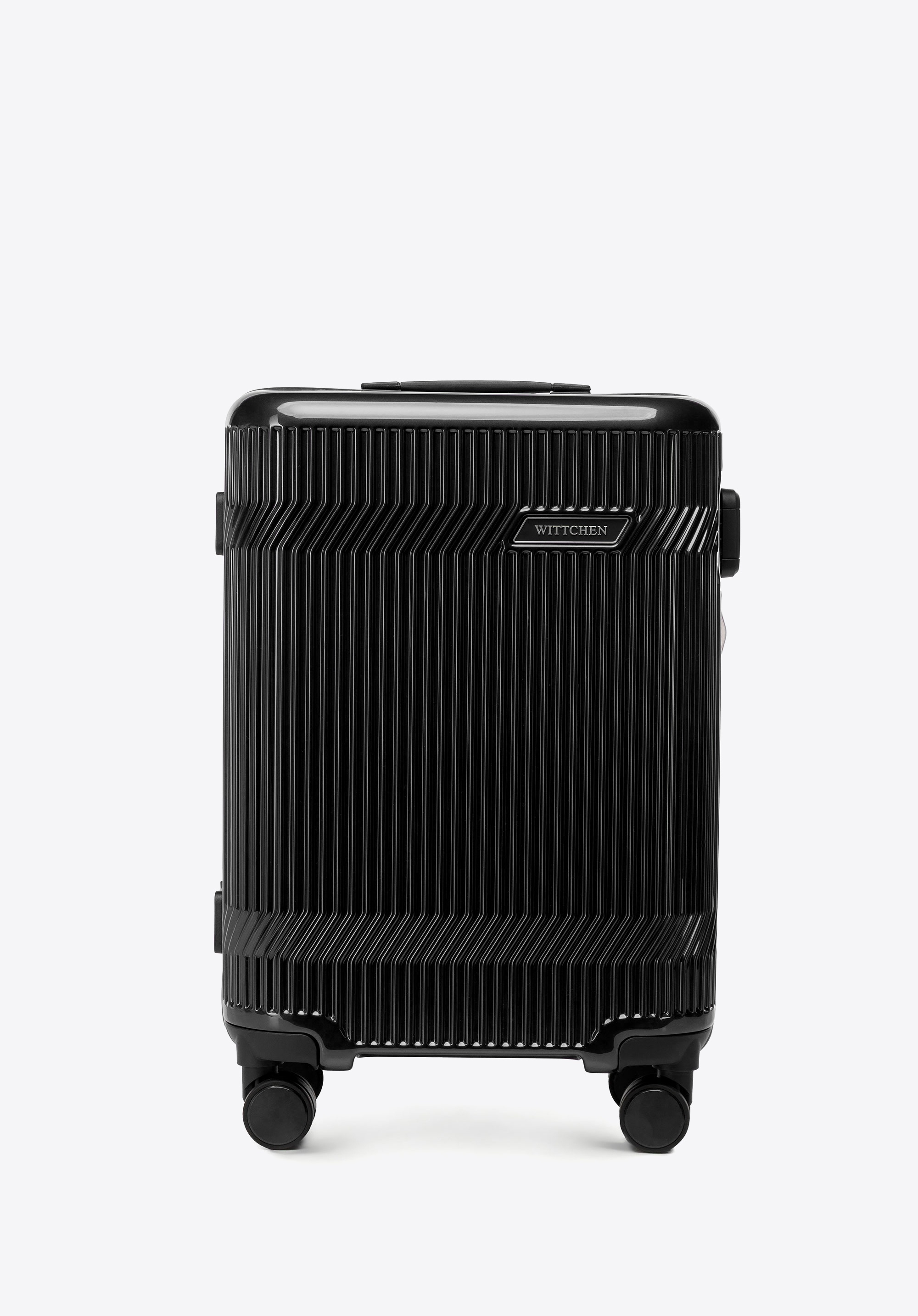 Polycarbonat-Kabinenkoffer mit glänzender Oberfläche, schwarz, 56-3P-011-11, Bild 1