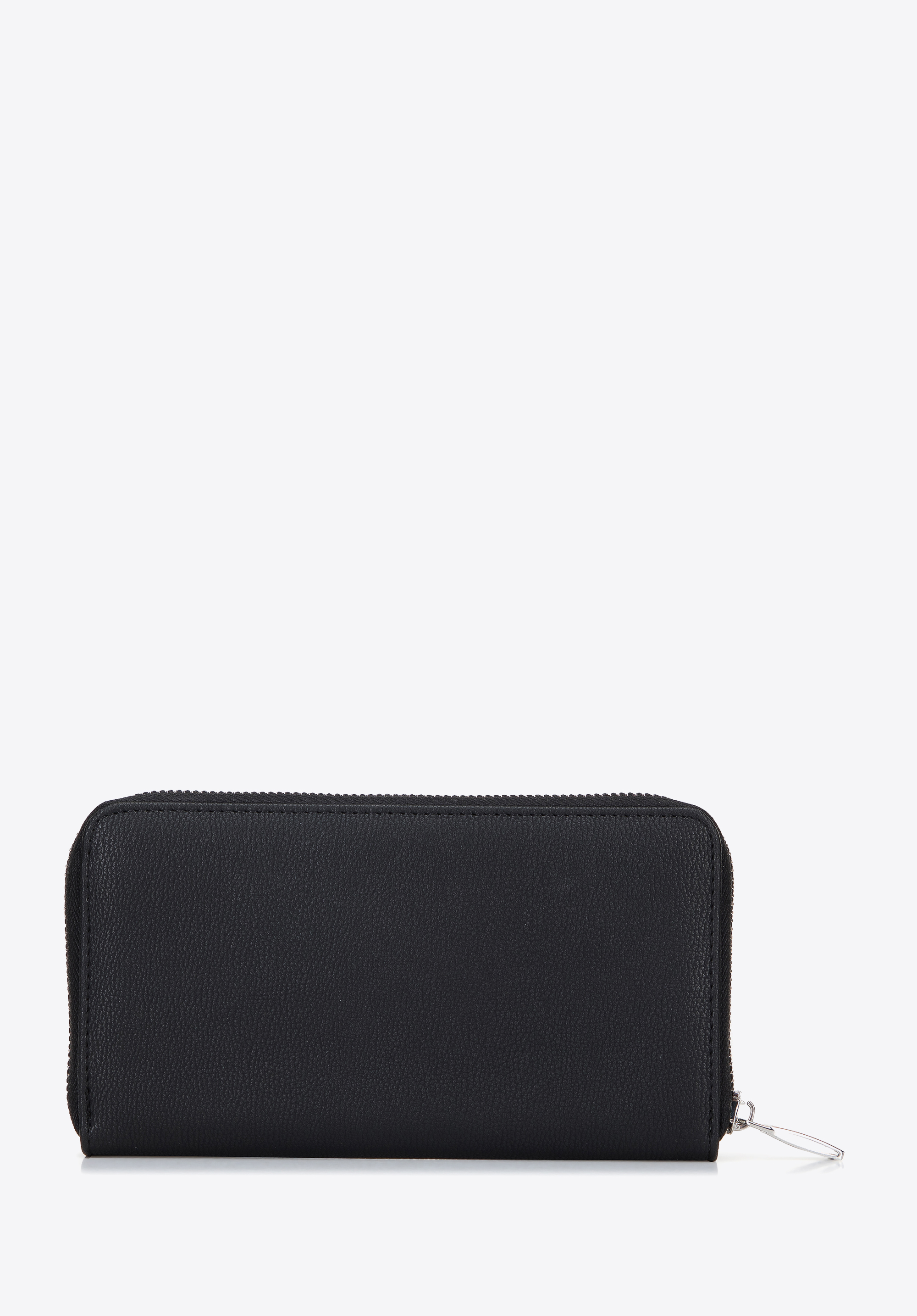 Brieftasche für Damen aus Öko-Leder mit glänzendem Reißverschluss, schwarz, 96-1Y-001-1D, Bild 1
