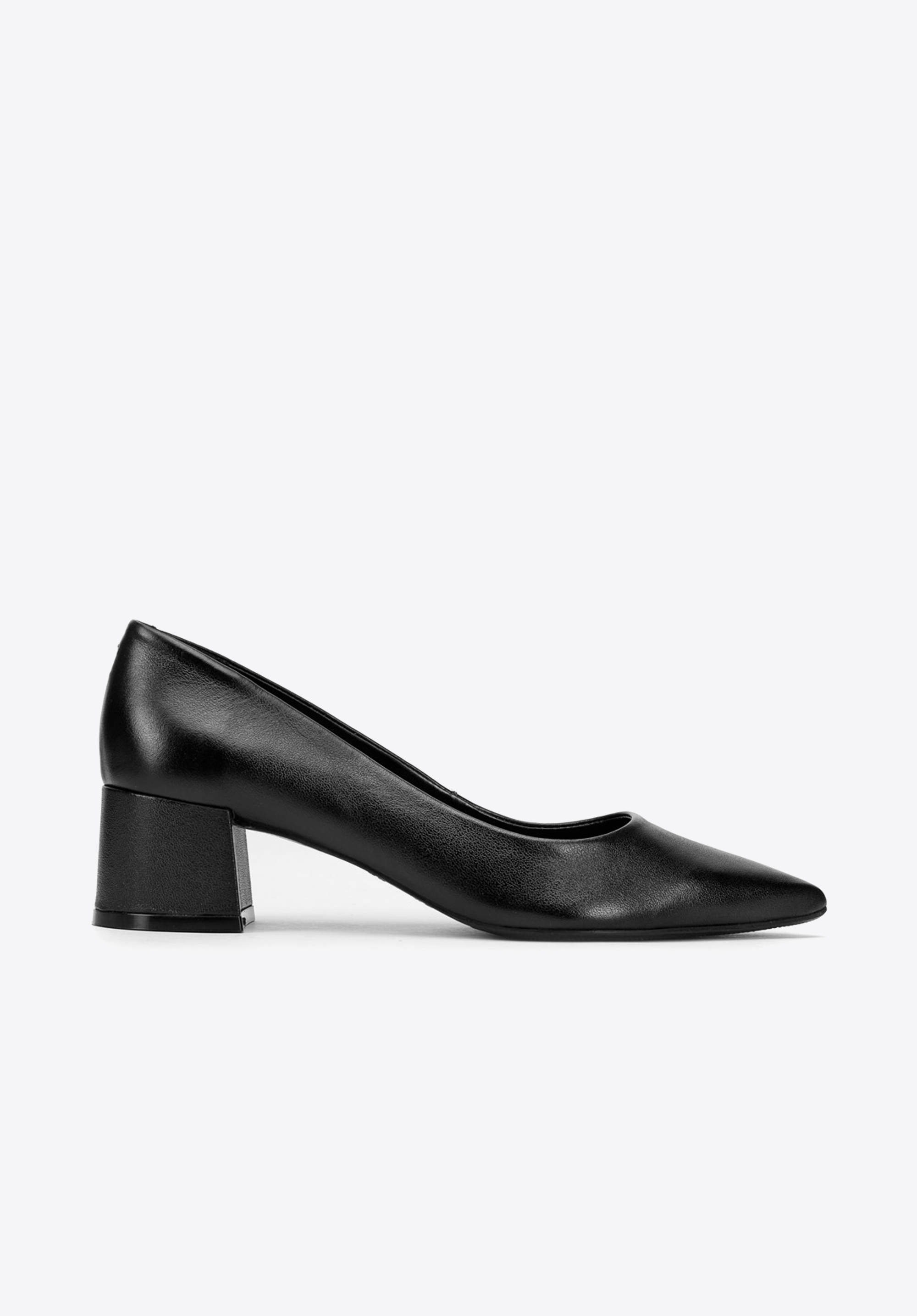 Pumps aus Leder mit Blockabsatz