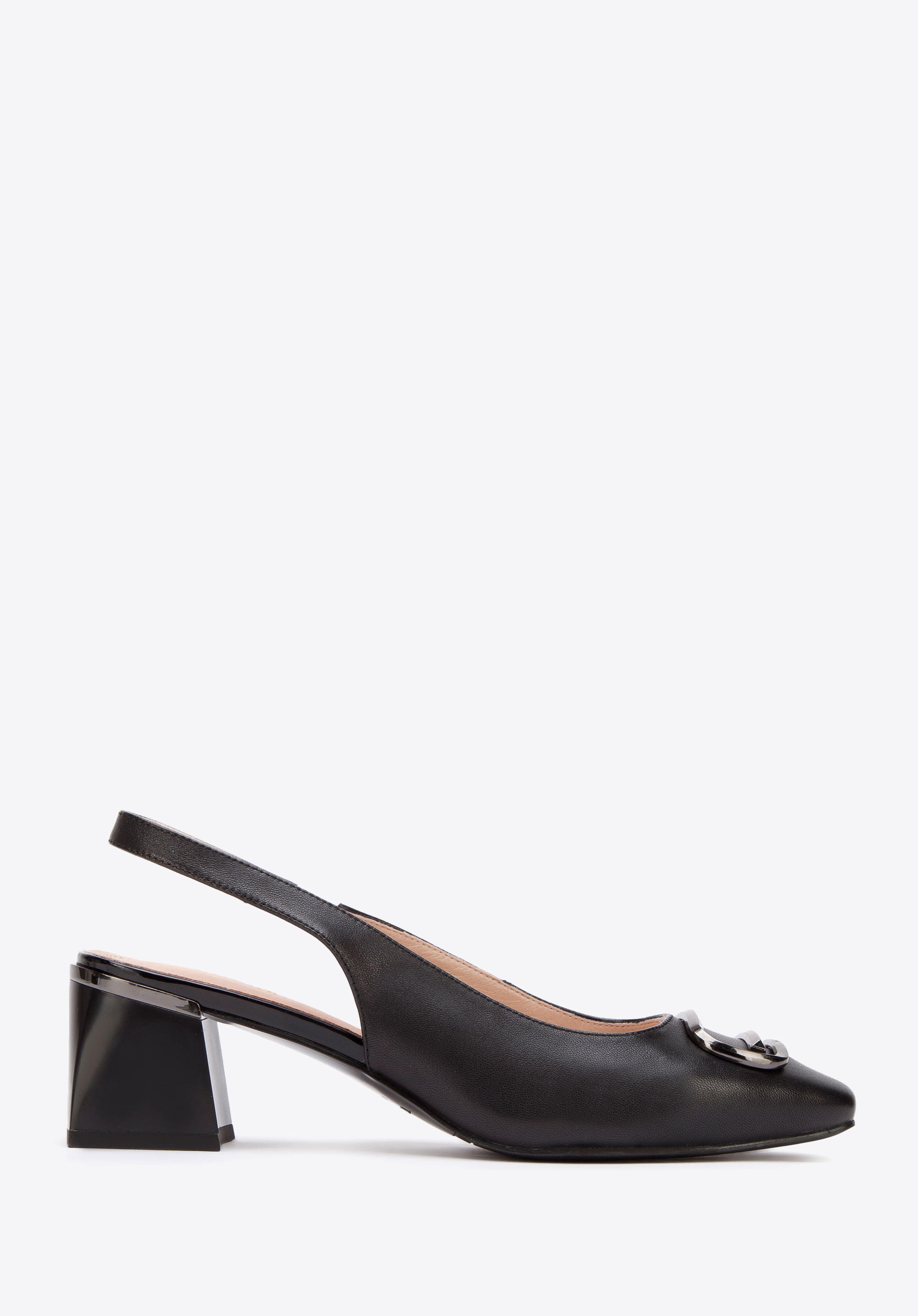 Pumps aus Leder mit Schnalle, schwarz, 94-D-506-1-37, Bild 1