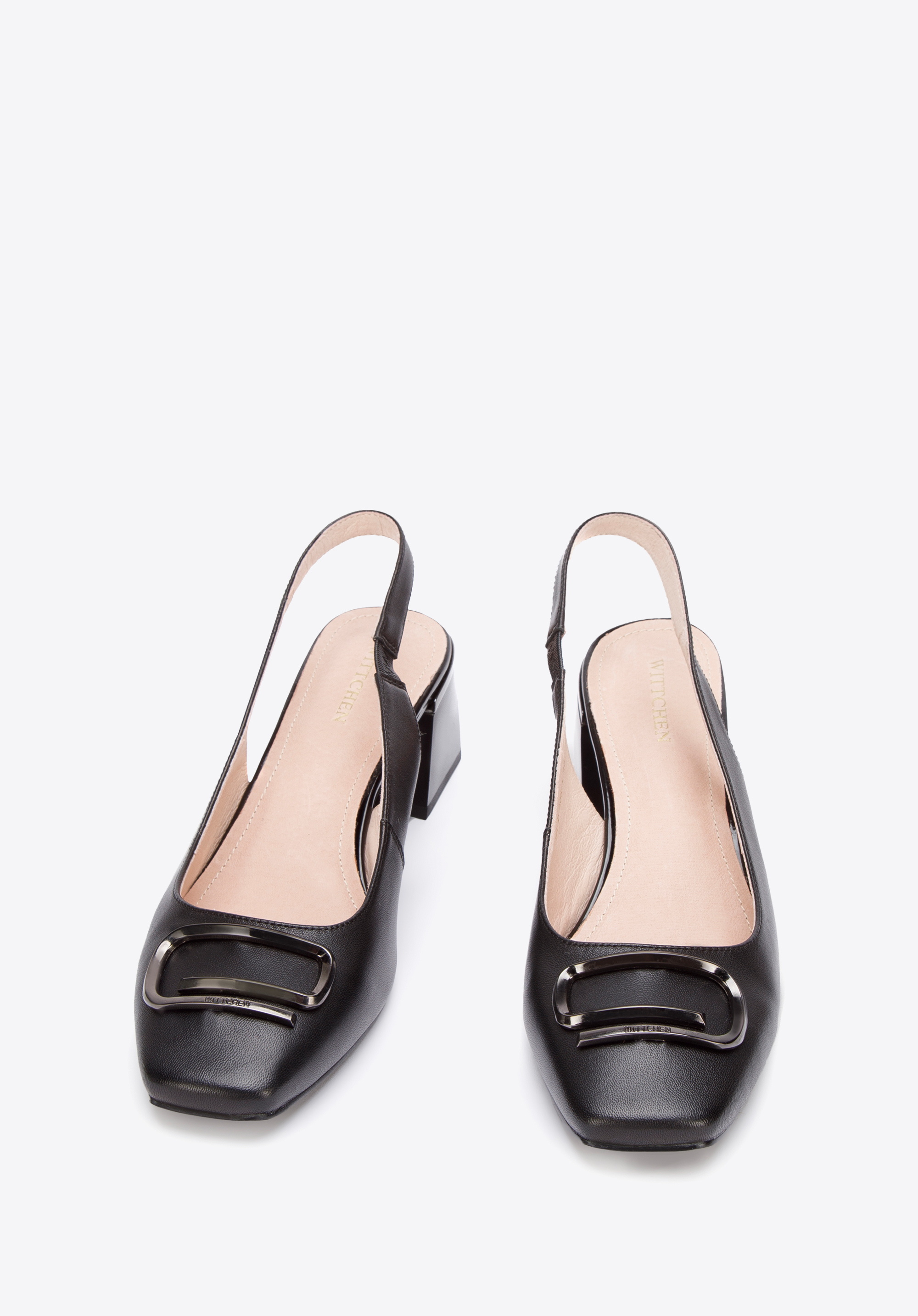 Pumps aus Leder mit Schnalle, schwarz, 94-D-506-1-37, Bild 1