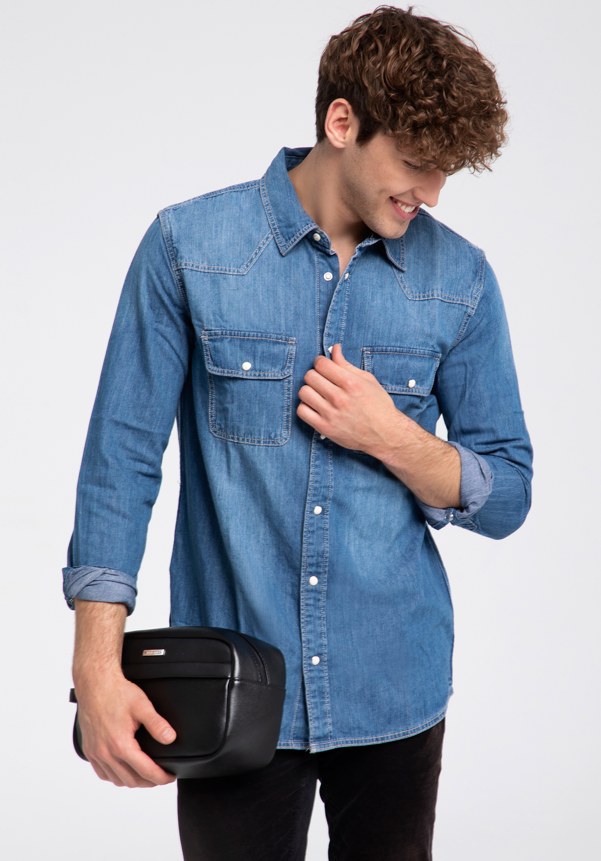 Rechteckige Kosmetiktasche für Herren, schwarz, 95-3-002-1, Bild 1