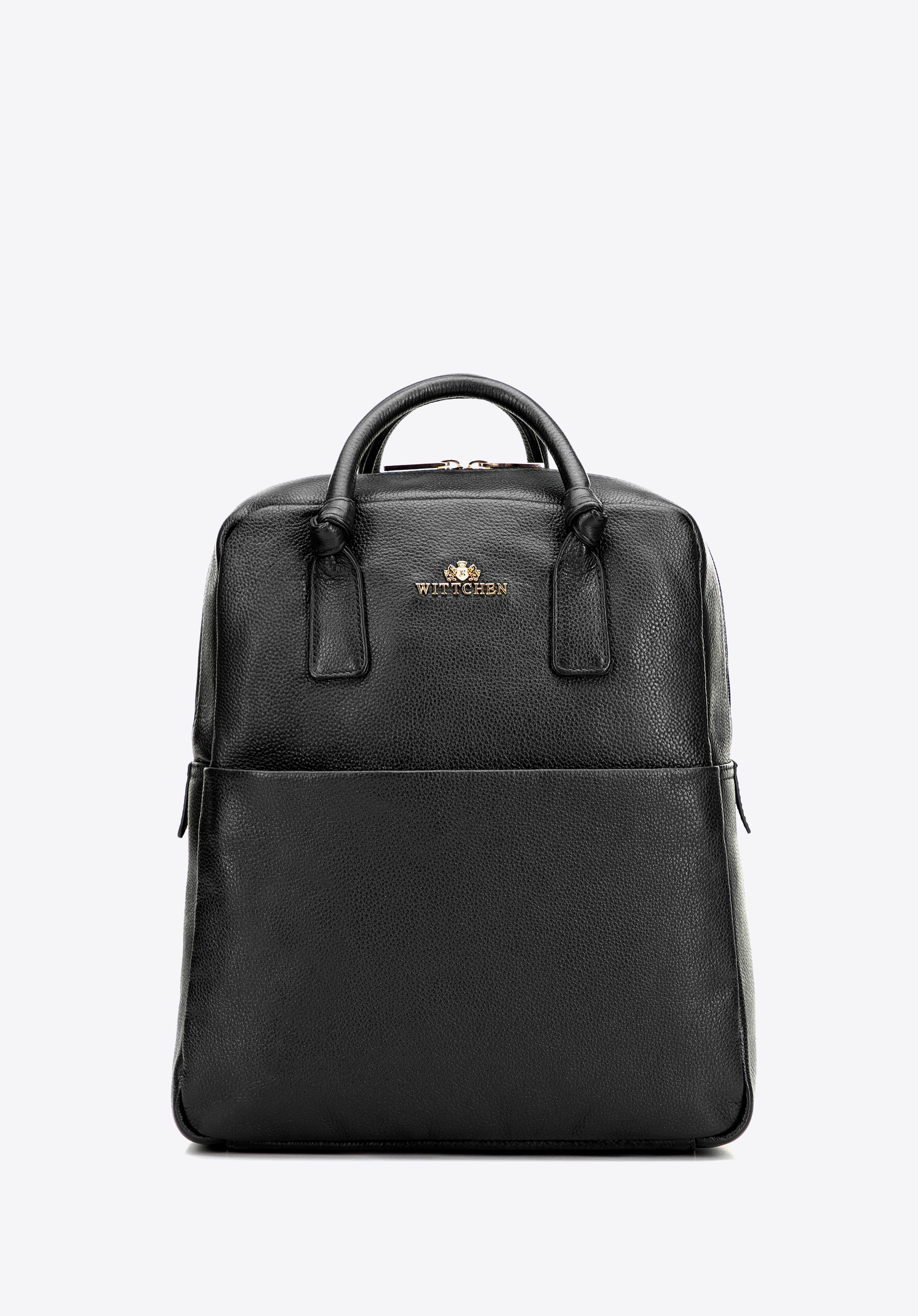 Rechteckiger Damen-Rucksack aus Leder, schwarz, 101-4E-805-1, Bild 1