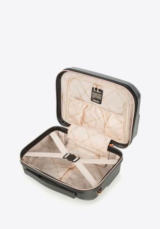 Beauty Case aus Polycarbonat mit roségoldenem Reißverschluss