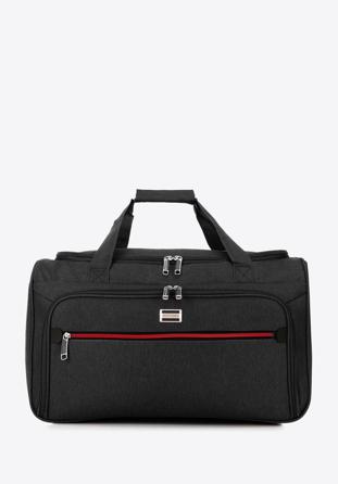 Reisetasche mit rotem Reißverschluss, schwarz, 56-3S-507-12, Bild 1